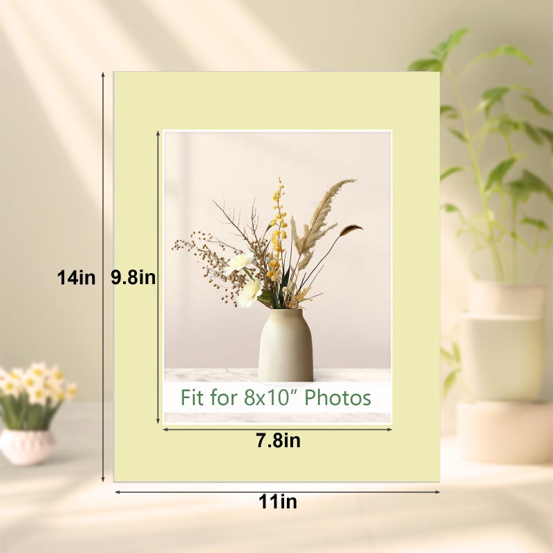 Egofine 14 عبوة من سجادات إطار الصورة، 11 × 14 سجادة صور مقاس 8 × 10 صور، ألوان مختلطة خالية من الأحماض ولوحة صور مقطوعة مسبقًا للصور والمطبوعات والأعمال الفنية - Image 2